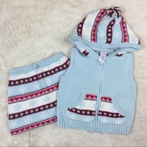 Gymboree Fair Isle Holiday Outfit Vest Skirt 2T 3T